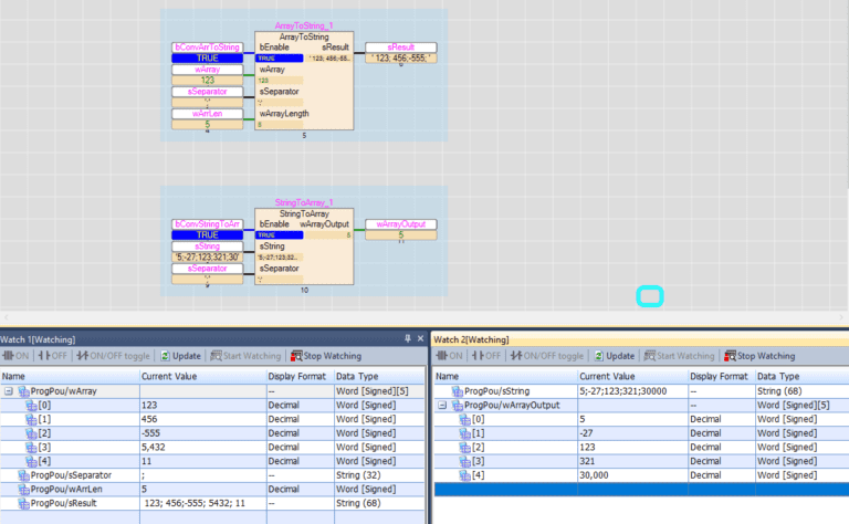 iQ-F – Conversion between a single STRING and an array of WORD values